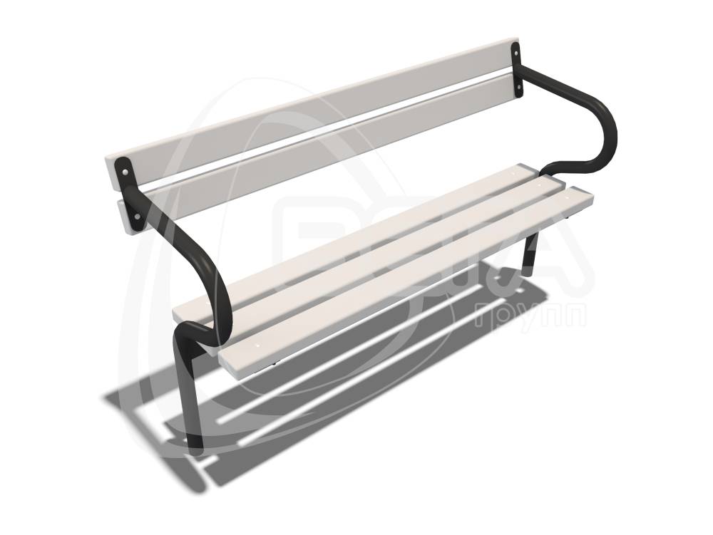 Диван парковый "Женева", длина 1,5 м, цвет белый ДП007.00.2.С